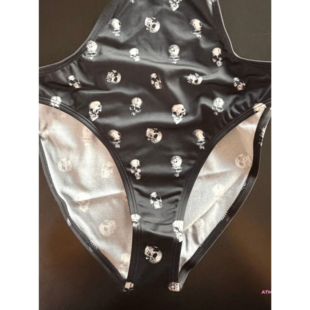 NWT Killstar Rebel Fate Skull Print Monokini Swimsuit SM - Picture 6 of 13